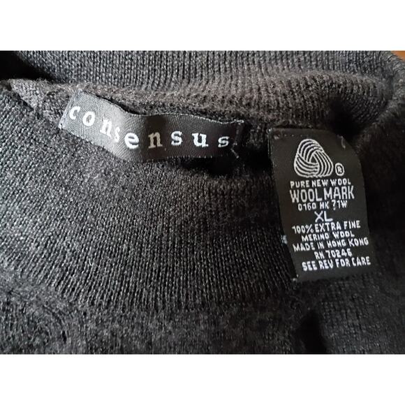 Vntg Consensus 100% Wool Sweater sz XL Minimalist Quietlux Classic Workwear - Picture 5 of 8